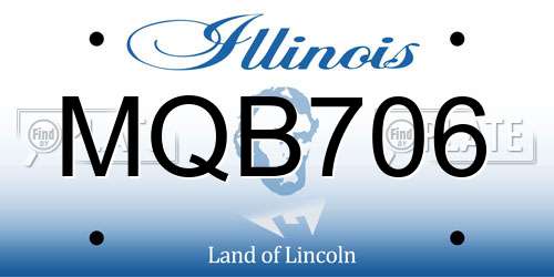 MQB706 Illinois License Plate