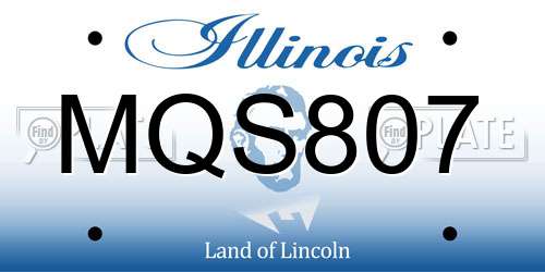 MQS807 Illinois License Plate