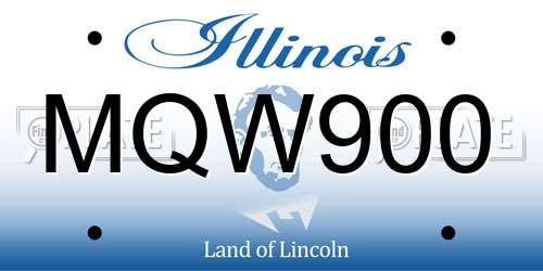 MQW900 Illinois License Plate