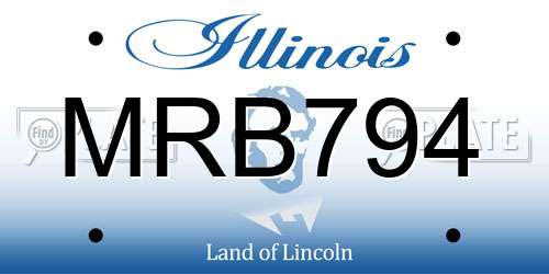 MRB794 Illinois License Plate