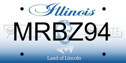 MRBZ94 Illinois License Plate