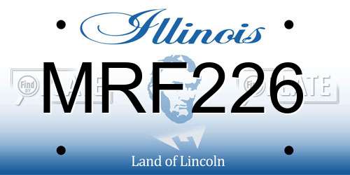 MRF226 Illinois License Plate