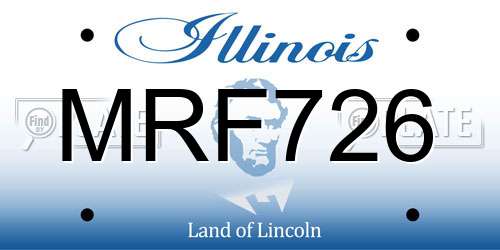 MRF726 Illinois License Plate
