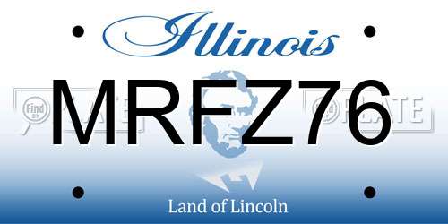 MRFZ76 Illinois License Plate