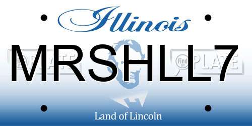 MRSHLL7 Illinois License Plate