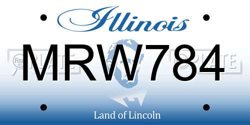 MRW784 Illinois License Plate