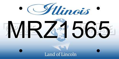 MRZ1565 Illinois License Plate