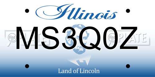 MS3Q0Z Illinois License Plate