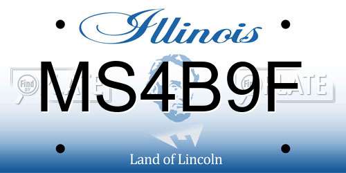 MS4B9F Illinois License Plate