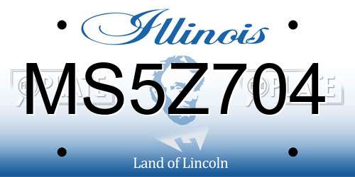 MS5Z704 Illinois License Plate