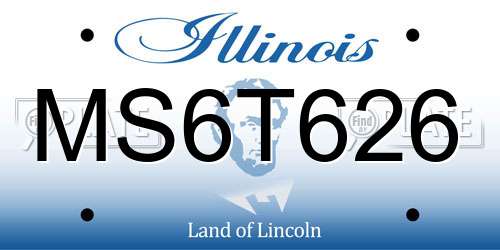 MS6T626 Illinois License Plate