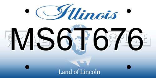 MS6T676 Illinois License Plate