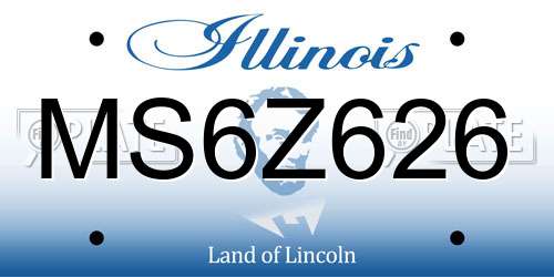 MS6Z626 Illinois License Plate