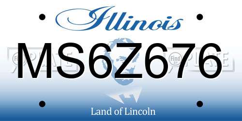 MS6Z676 Illinois License Plate