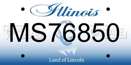 MS76850 Illinois License Plate