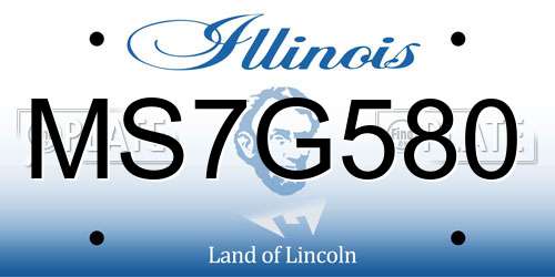 MS7G580 Illinois License Plate