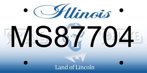 MS87704 Illinois License Plate