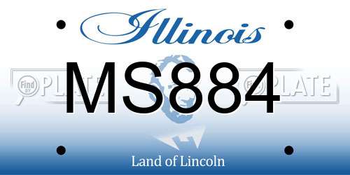 MS884 Illinois License Plate