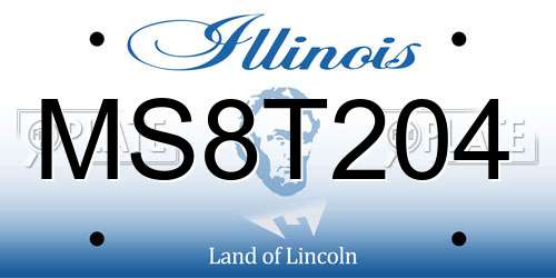 MS8T204 Illinois License Plate