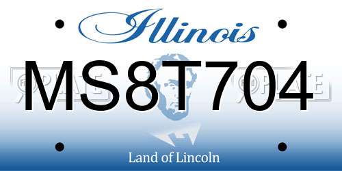 MS8T704 Illinois License Plate