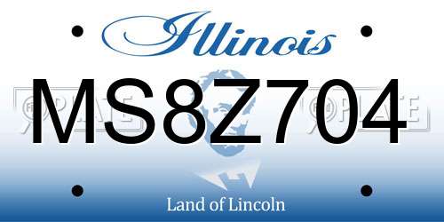 MS8Z704 Illinois License Plate