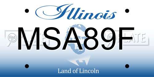 MSA89F Illinois License Plate