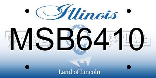 MSB6410 Illinois License Plate