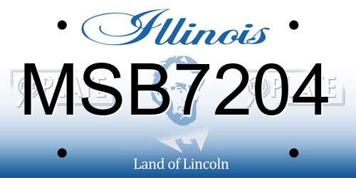 MSB7204 Illinois License Plate