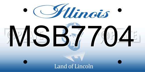 MSB7704 Illinois License Plate