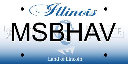 MSBHAV Illinois License Plate