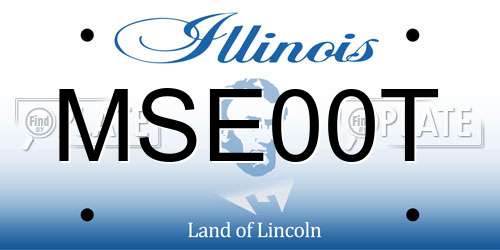 MSE00T Illinois License Plate