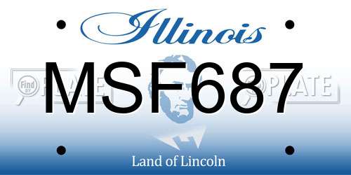 MSF687 Illinois License Plate