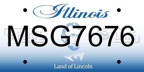 MSG7676 Illinois License Plate