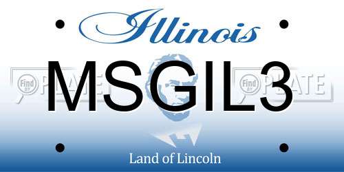 MSGIL3 Illinois License Plate