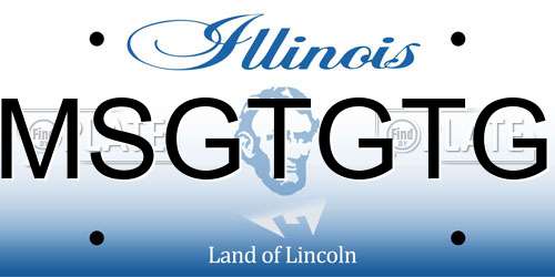 MSGTGTG Illinois License Plate
