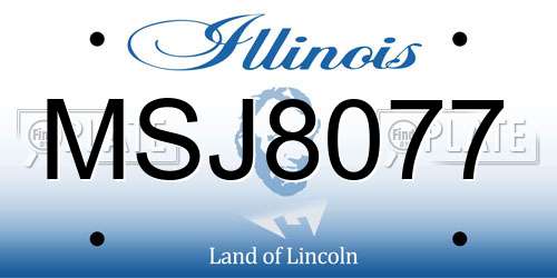 MSJ8077 Illinois License Plate