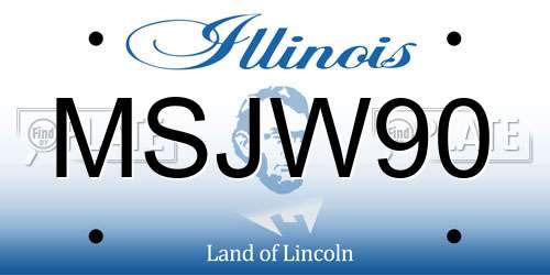 MSJW90 Illinois License Plate