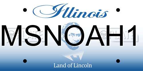 MSNOAH1 Illinois License Plate