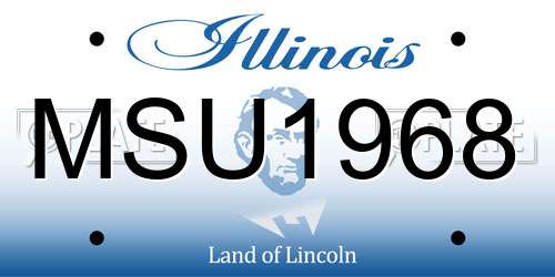 MSU1968 Illinois License Plate