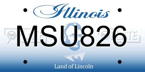 MSU826 Illinois License Plate