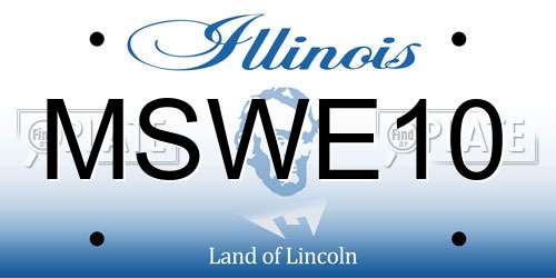 MSWE10 Illinois License Plate