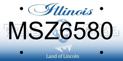 MSZ6580 Illinois License Plate