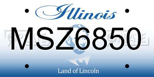 MSZ6850 Illinois License Plate