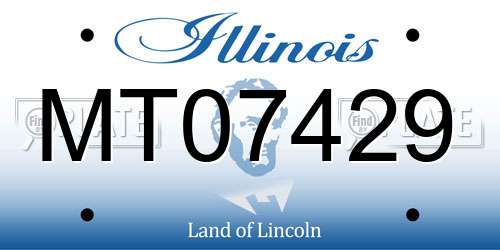 MT07429 Illinois License Plate