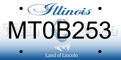 MT0B253 Illinois License Plate