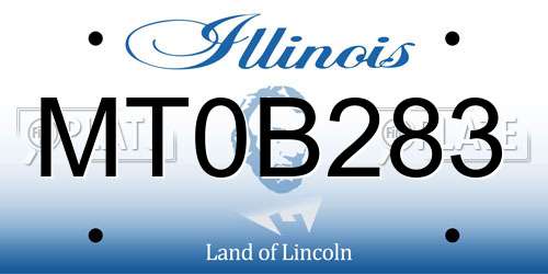 MT0B283 Illinois License Plate