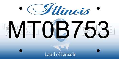 MT0B753 Illinois License Plate
