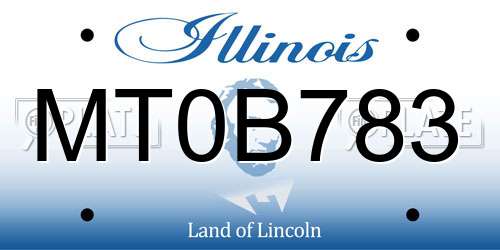 MT0B783 Illinois License Plate