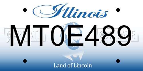 MT0E489 Illinois License Plate