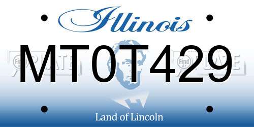 MT0T429 Illinois License Plate